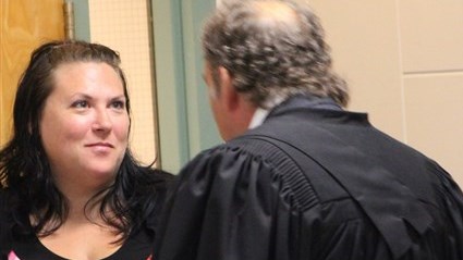 Sonia Boivin en compagnie de son avocat, Me Johnny Bianchi