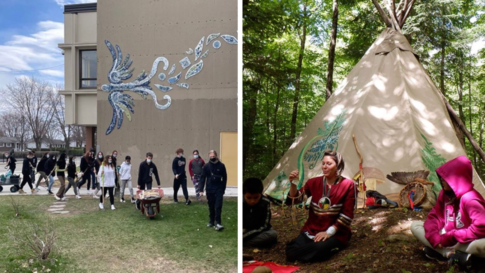 À gauche: Les grands ESPAces, à droite: Kaskinohomatosowin
