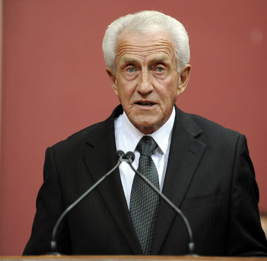 Jean-Paul Diamond, député de Maskinongé, lors de son assermentation. 