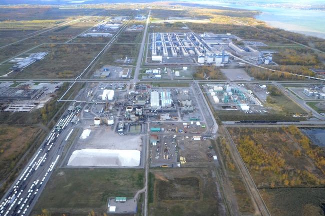 L’usine d’engrais d’IFFCO sera érigée au parc industriel et portuaire de Bécancour, sur un terrain situé dans le coin supérieur droit sur cette photo aérienne.  