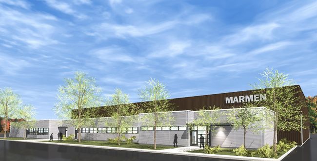 Voilà à quoi devrait ressembler la nouvelle usine trifluvienne de Marmen lorsqu’elle sera complétée à l’été 2013. 