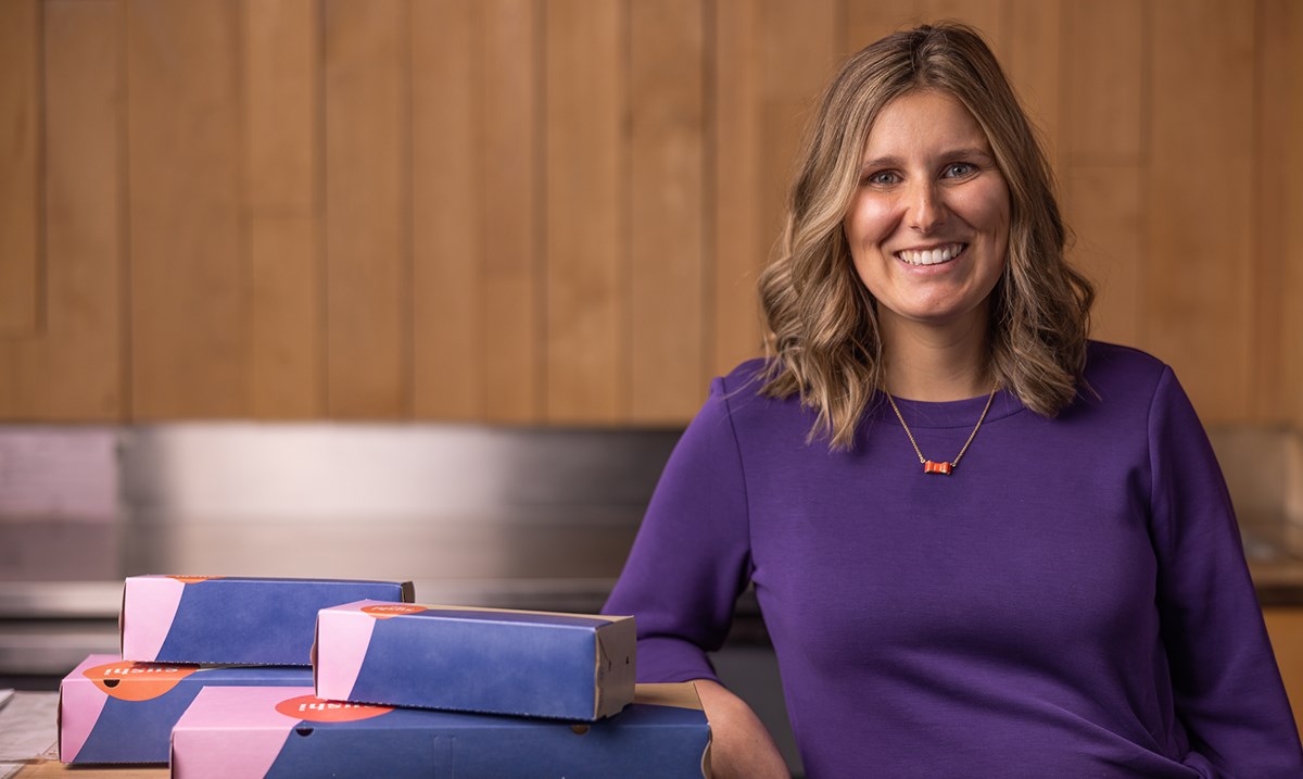  Rosanne Giguère, la jeune vice-présidente et cheffe de la direction de l’entreprise « À la bouffe », âgée de 27 ans.