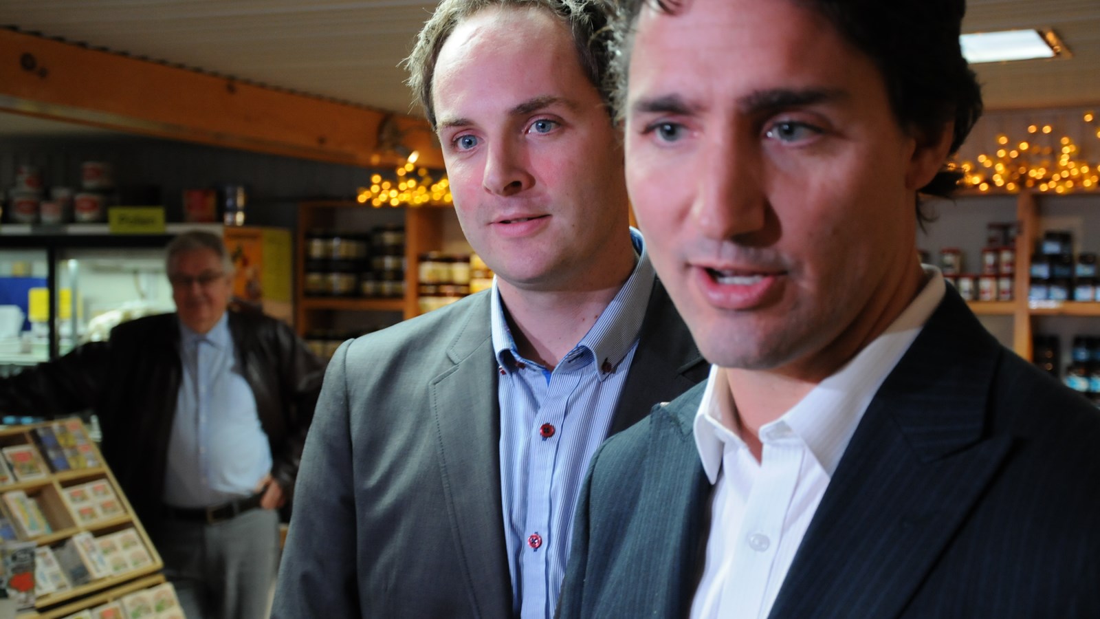 Karl Trudel en compagnie du chef du Parti libéral du Canada, Justin Trudeau
