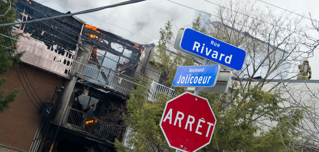 Le 2 avril dernier, les pompiers ont combattu pendant cinq heures un violent incendie au 3545 rue Rivard qui a jeté à la rue 75 Lavallois.