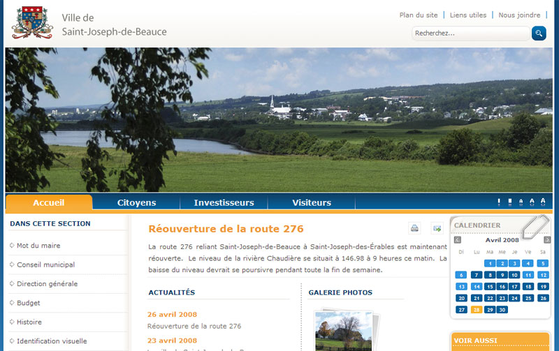 La Ville de Saint-Joseph présente son nouveau site Internet.