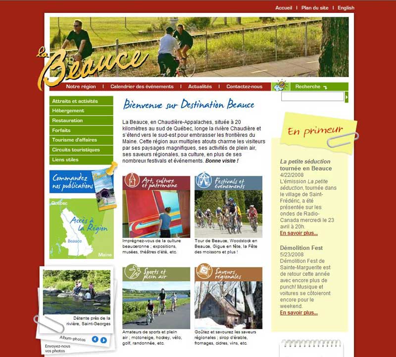 Un nouveau site Internet plus accessible pour Destination Beauce
