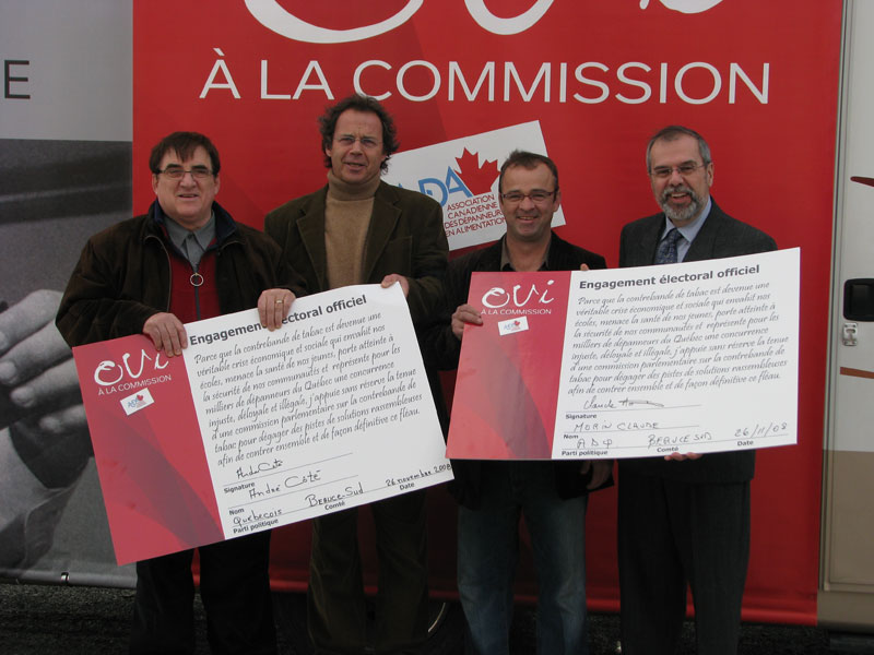 Une caravane pour faire cesser la contrebande de tabac s'arrête en Beauce