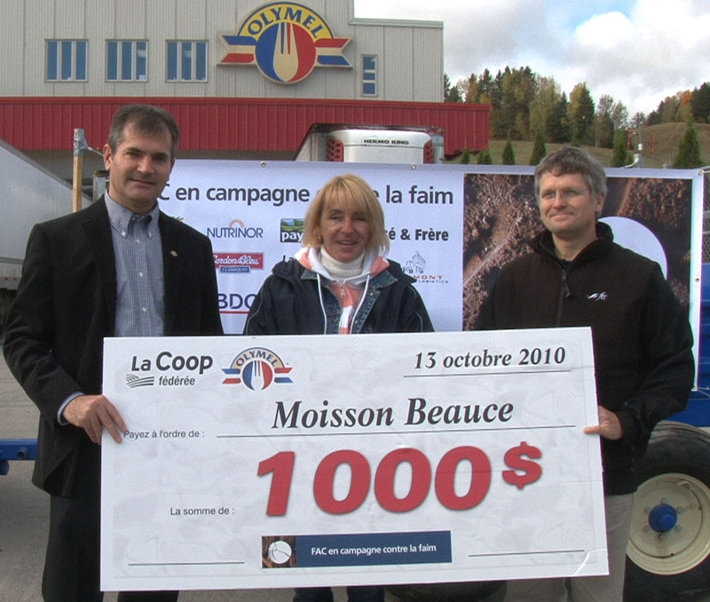 Financement agricole Canada en campagne contre la faim en Beauce