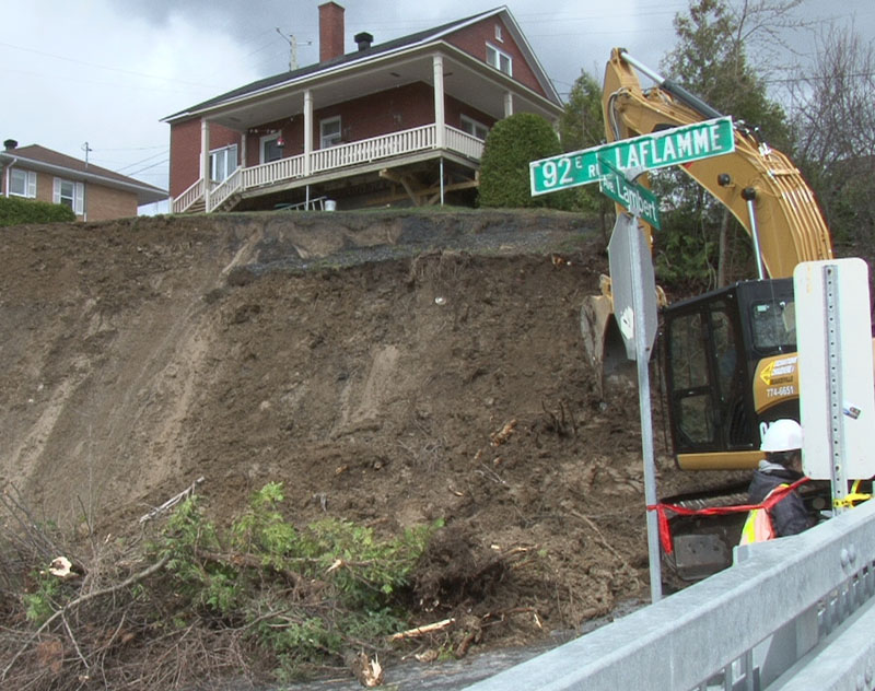 Glissement de terrain à Beauceville: Tout danger est maintenant écarté