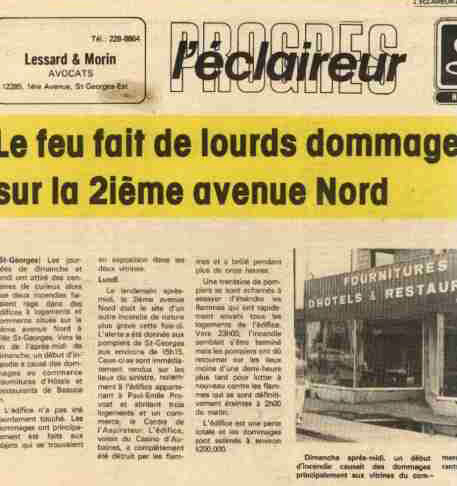 Le feu fait de lourds domages sur la 2e ave nord