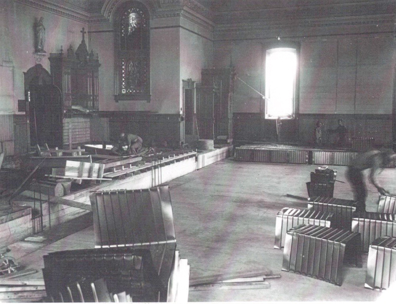 Rénovation de l'église de l'ouest en 1968