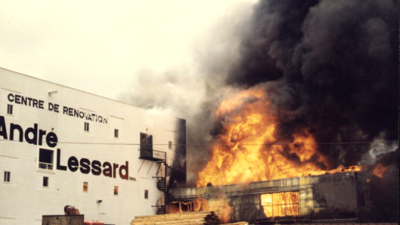 Incendie du centre de rénovation André Lessard
