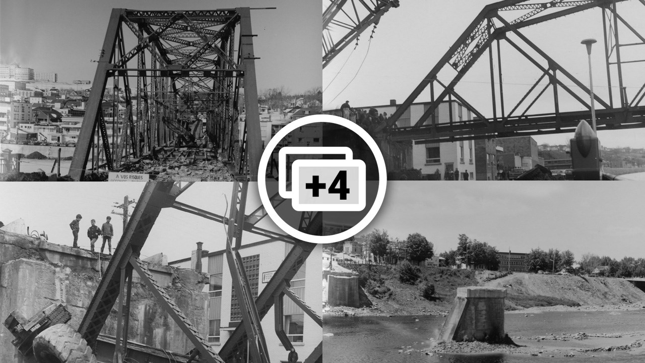 DÉMOLITION DE L'ANCIEN PONT DE FER EN 1971