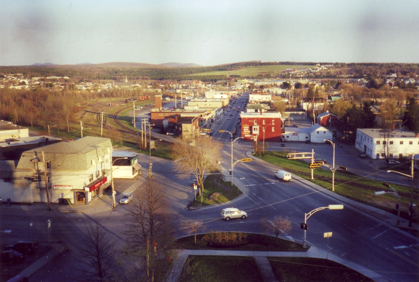 Vue de la ville de Mégantic du clocher de l'église Ste Agnès