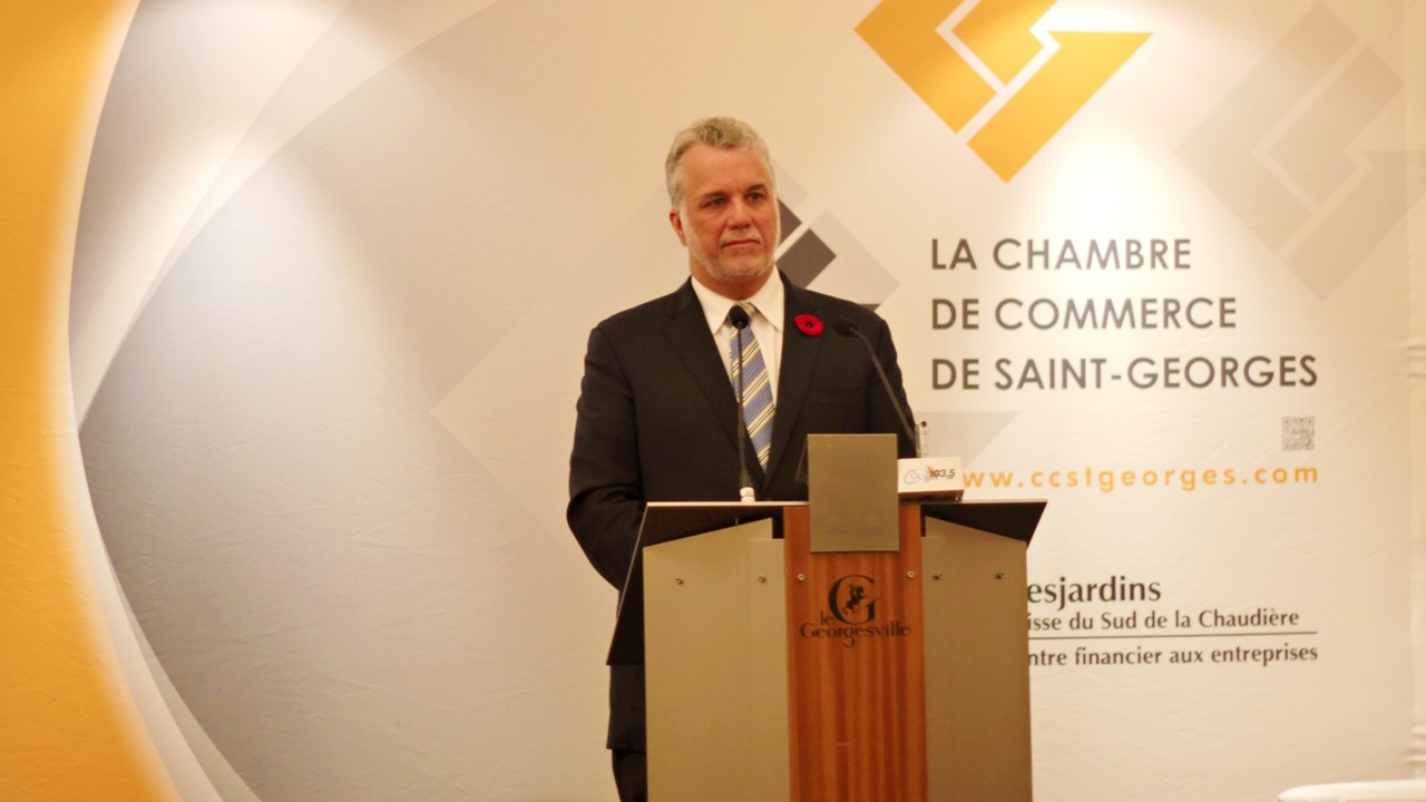 Philippe Couillard rencontre la communauté d’affaires de Saint-Georges