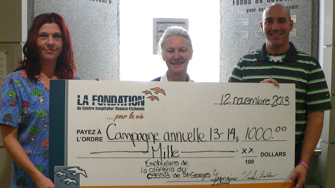 3 250$ en dons pour la Fondation du Centre hospitalier Beauce-Etchemin