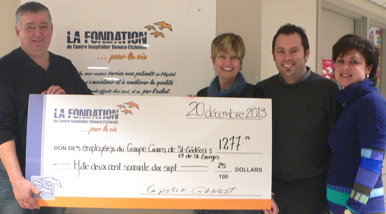 Groupe Canam offre 1 277,25 $ à la Fondation du Centre hospitalier Beauce-Etchemin