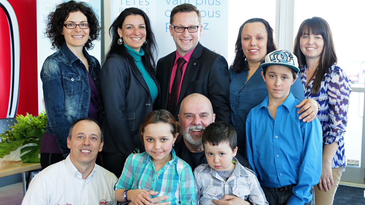 En route vers le Défi têtes rasées 2014 à Saint-Georges