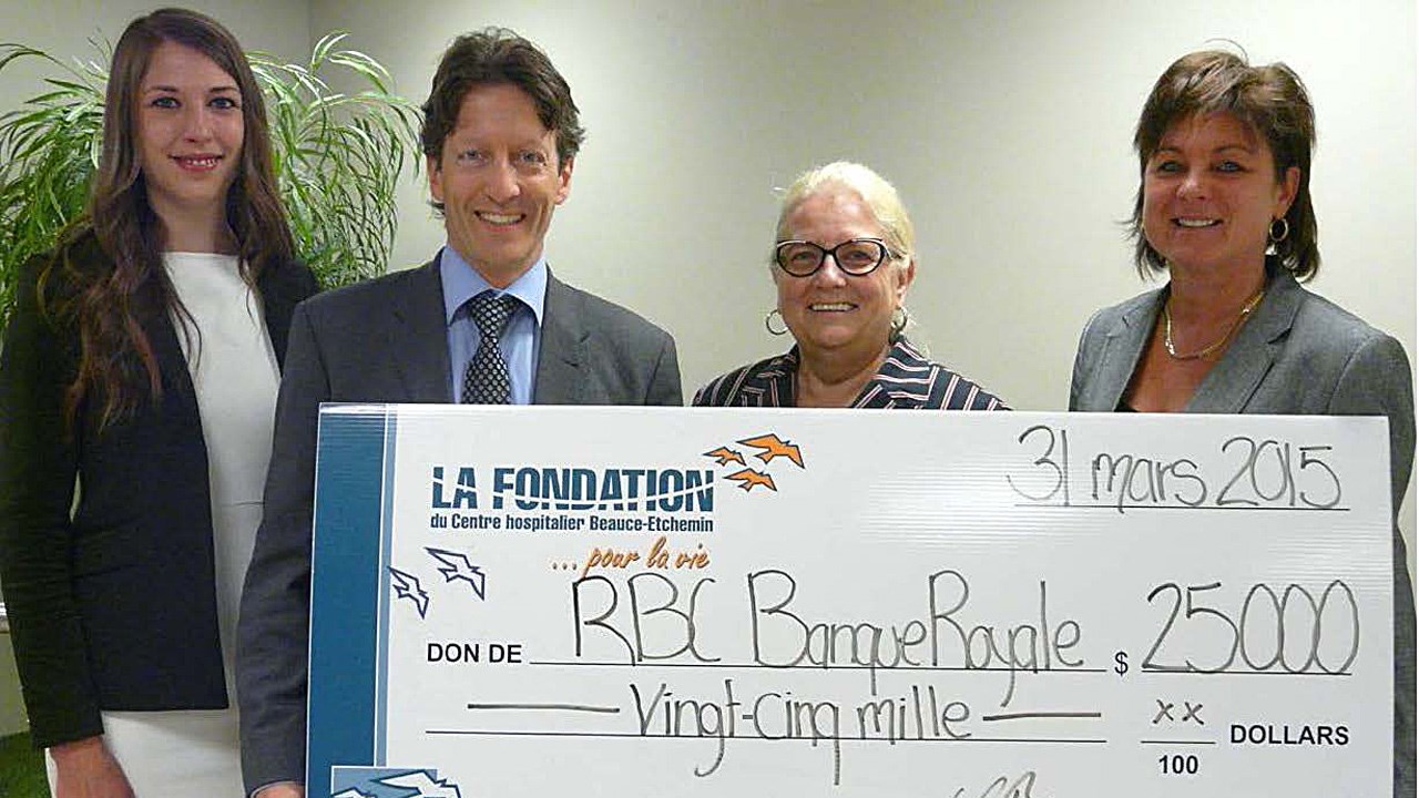 La RBC Banque Royale fait un don de 25 000 $ à la Fondation Santé Beauce-Etchemin 