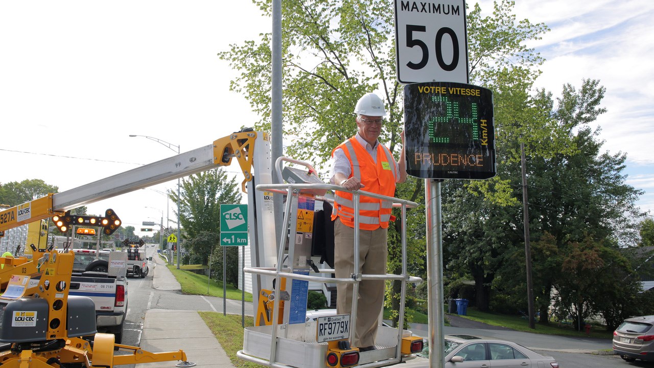 Projet pilote de « radar pédagogique » sur le boulevard Lacroix à Saint-Georges