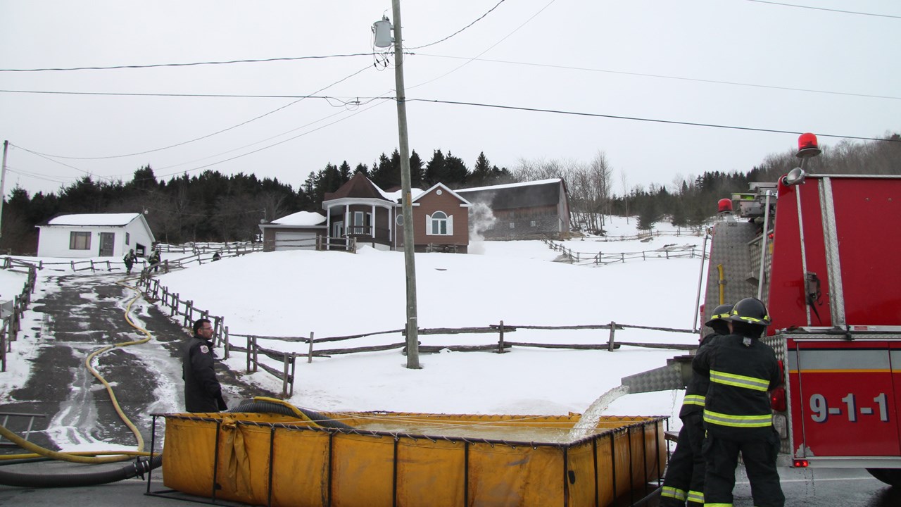 Incendie sur l'avenue Lambert à Beauceville