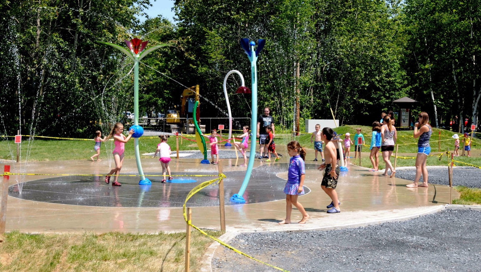 Les jeux d'eau du parc Veilleux de Saint-Georges accueillent ses premiers utilisateurs