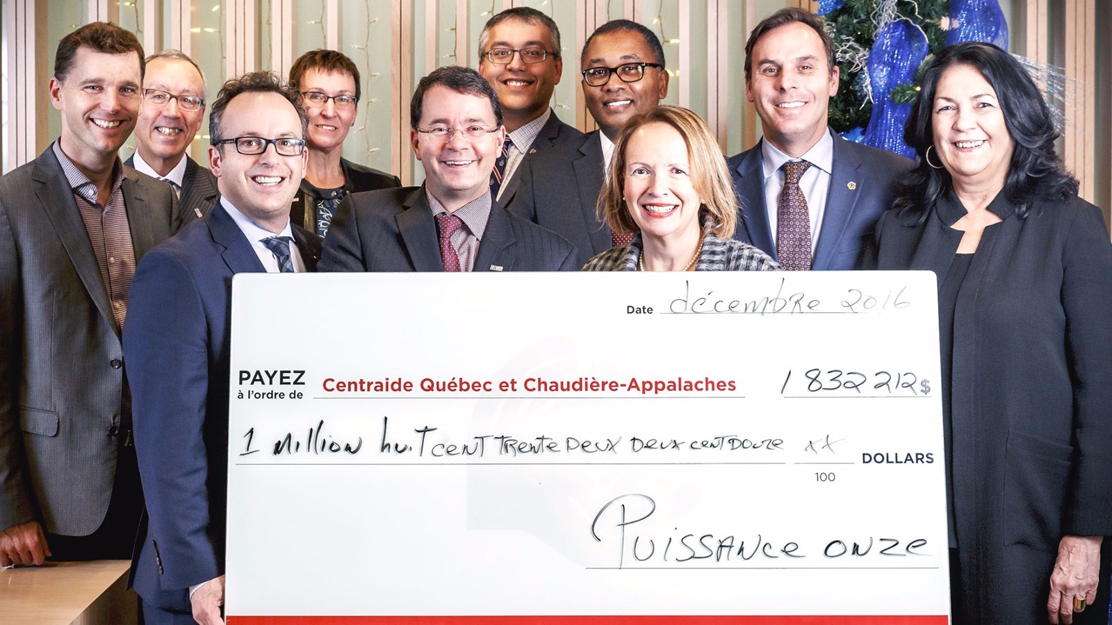 Un don de 1,83 millions de dollars pour Centraide Québec et Chaudière-Appalaches