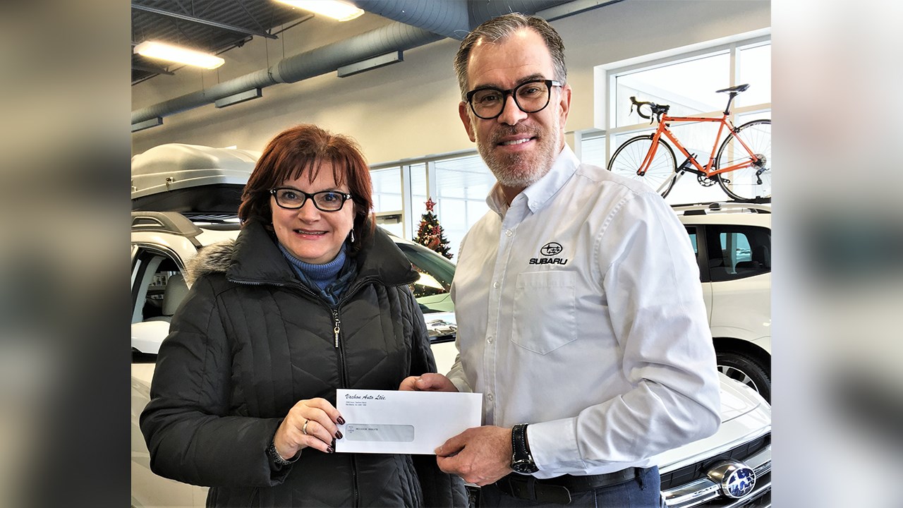 Vachon Subaru verse un montant de 605 $ à Moisson Beauce