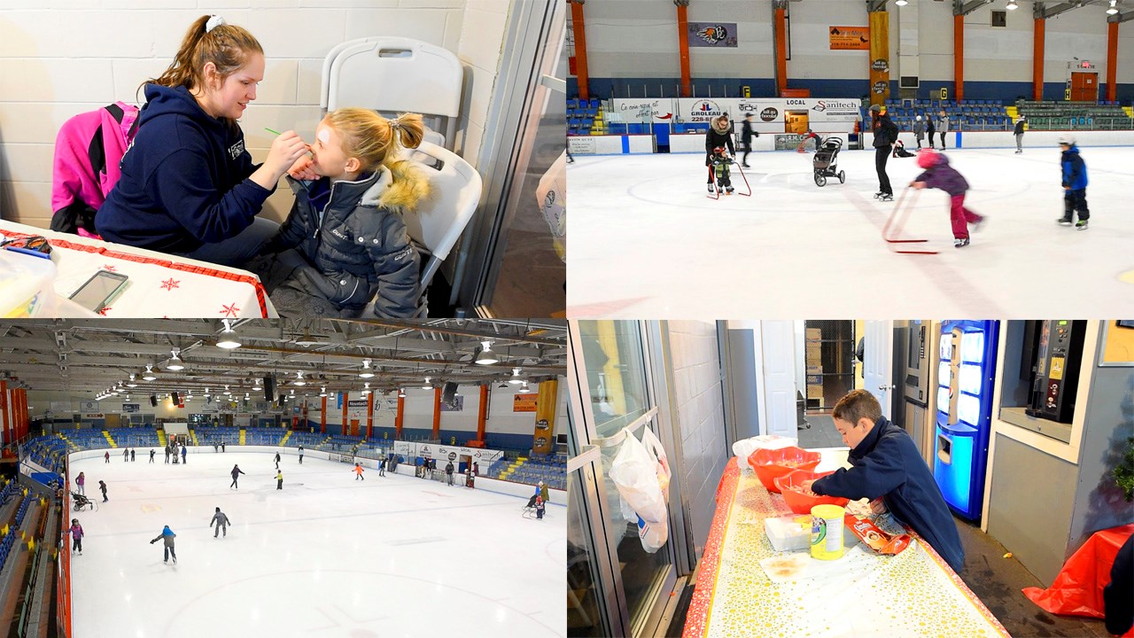 Une cinquantaine d'enfants profitent du patinage de Noël à l'aréna de Beauceville