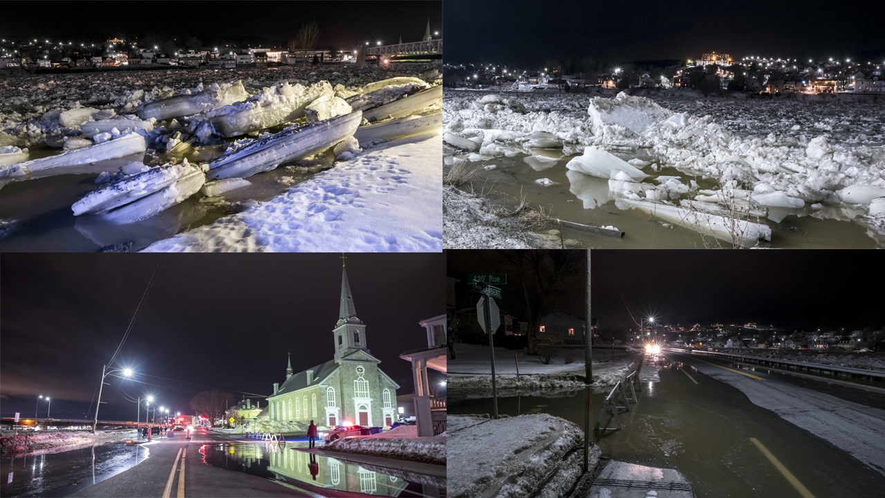 État des lieux de l'inondation moyenne à Beauceville samedi à 23h