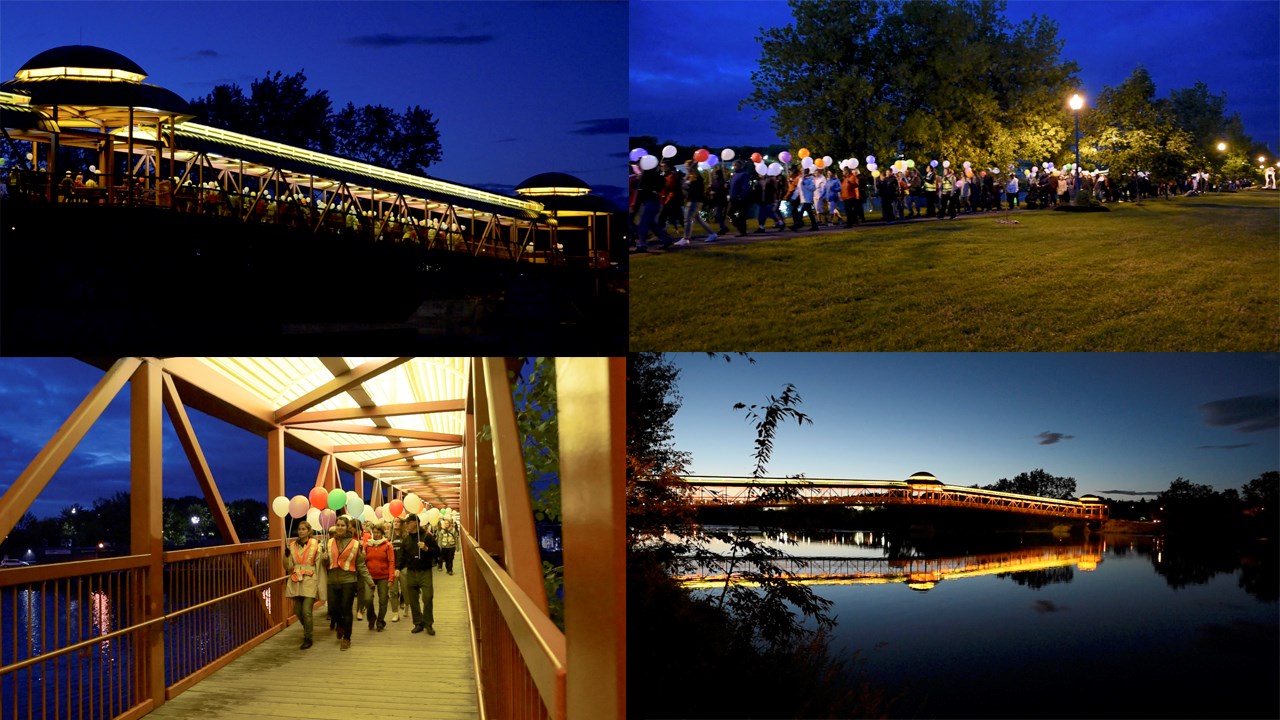 Entre 150 et 200 personnes sont venues marcher à St-Georges pour célébrer le solstice