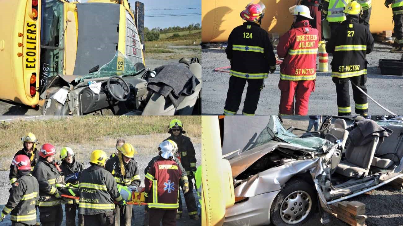 Simulation d'accident et exercice de désincarcération à Saint-Victor