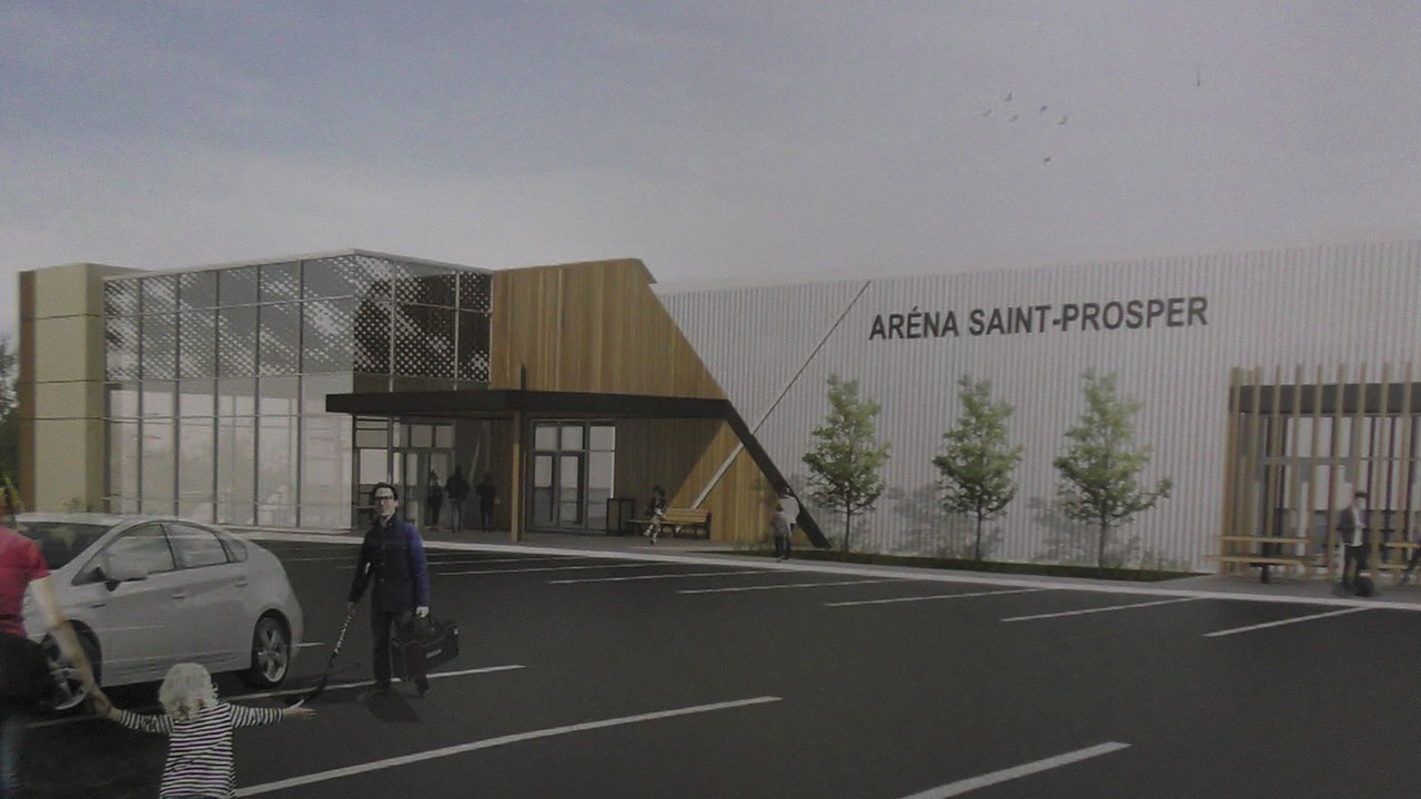 Normand DeLessard présente les travaux du nouvel aréna de Saint-Prosper