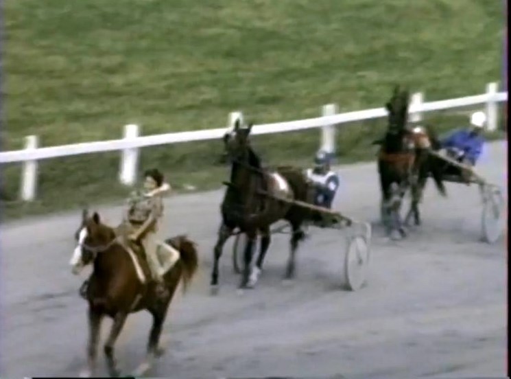 Normand DeLessard présente une course de chevaux à Saint-Georges en 1987