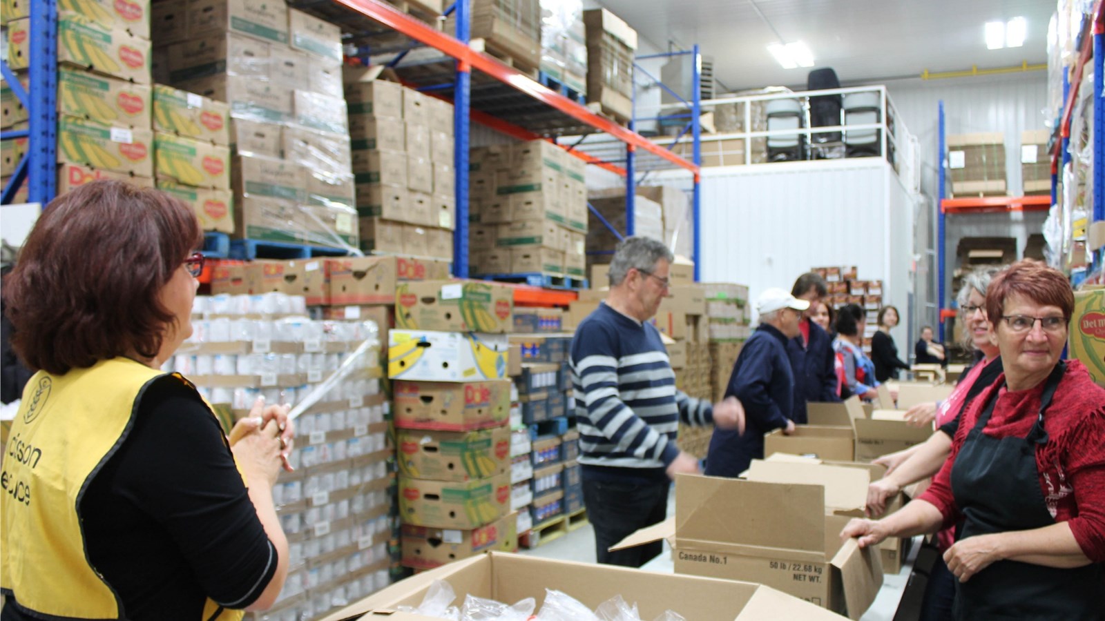 Les 1000 paniers de Moisson Beauce prêts à être donnés