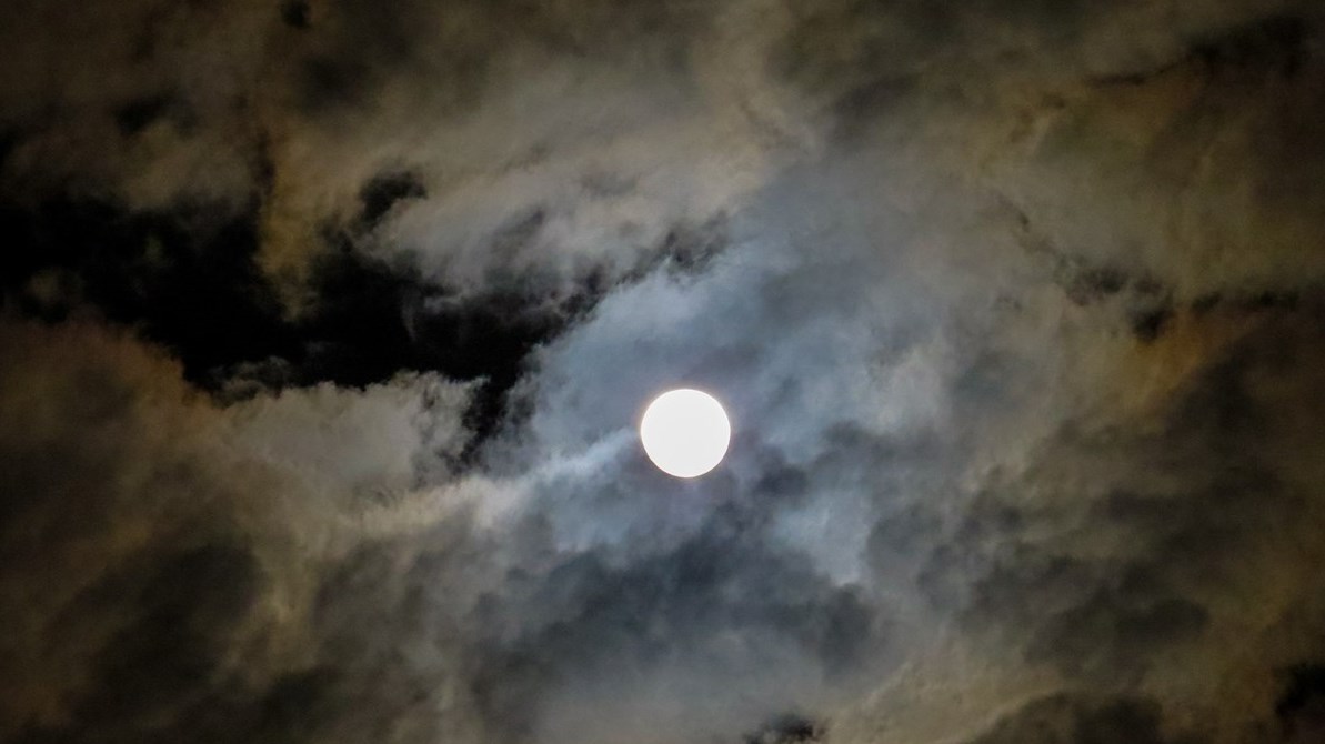 Une lune particulière ce matin