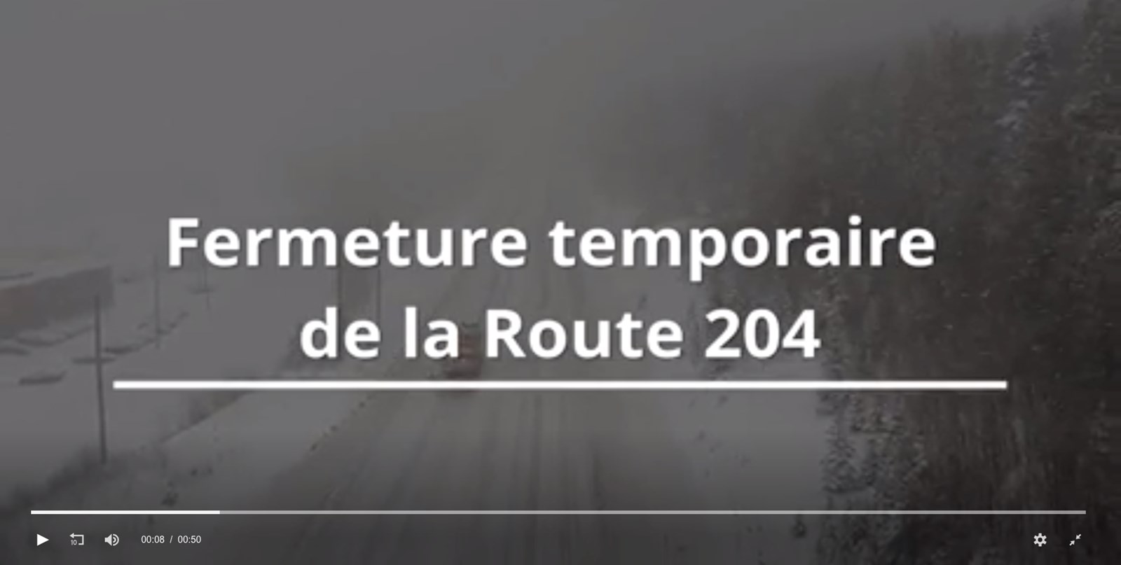 Fermeture temporaire de la Route 204