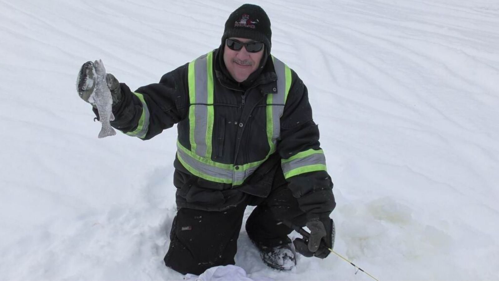 Normand DeLessard présente la pêche sous la glace de Saint-Zacharie en 2020