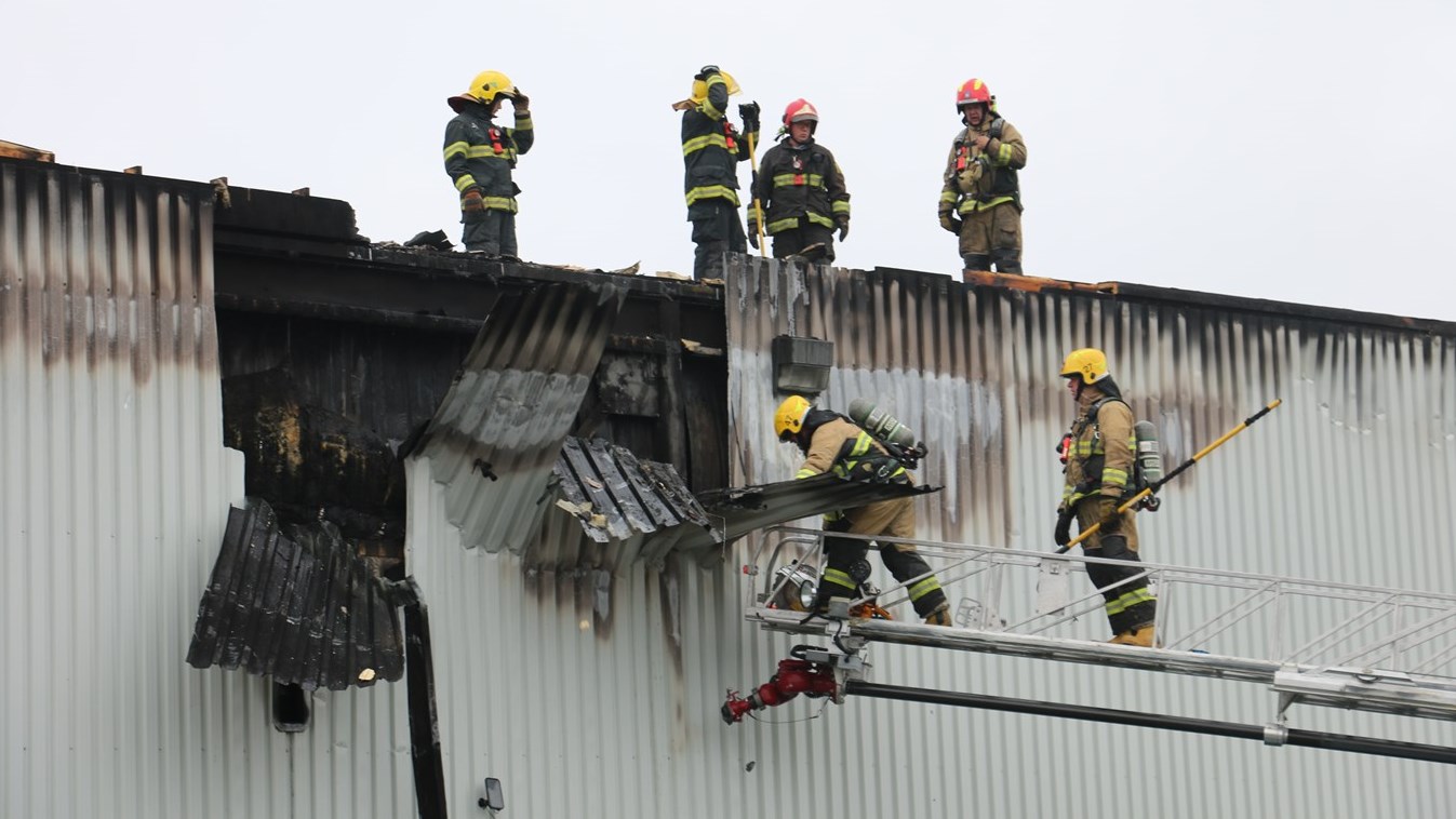Un incendie à une industrie de Frampton