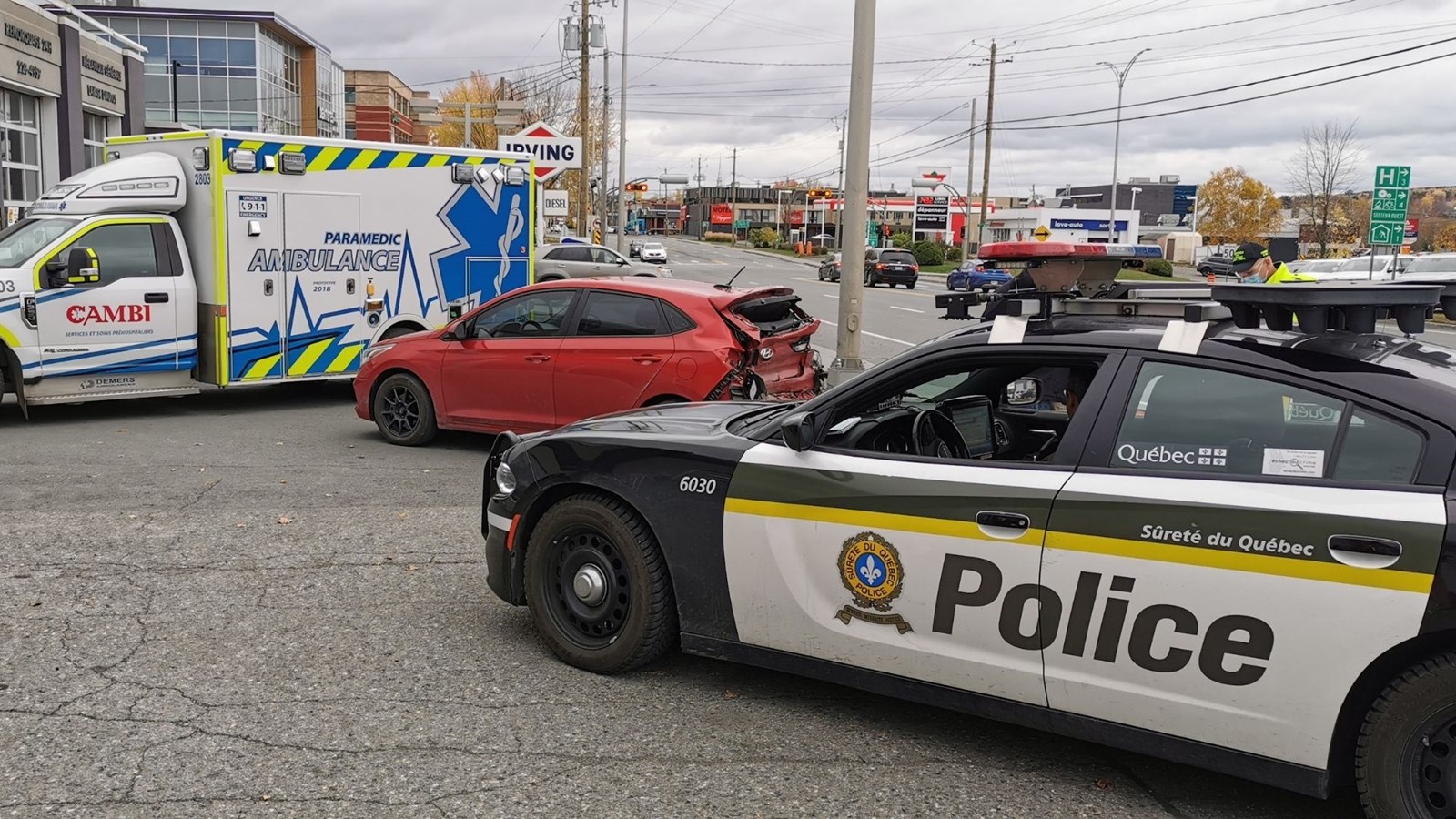 Accident de la route sur le boulevard Lacroix à Saint-Georges