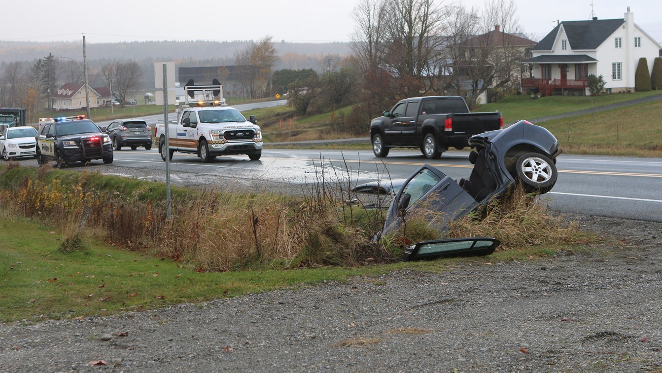 Sortie de route à Saint-Frédéric