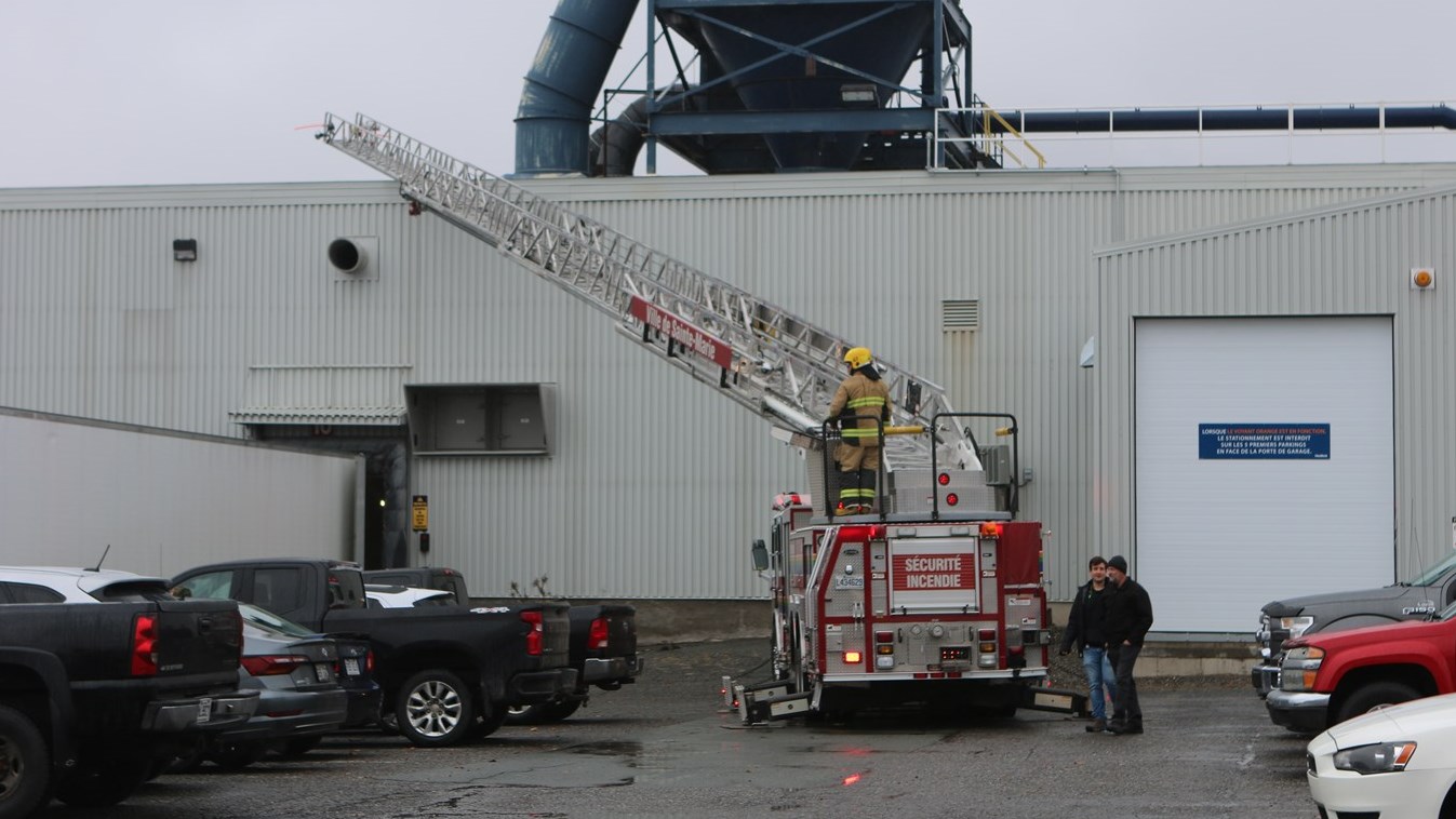 Intervention des pompiers à l'usine WestRock à Sainte-Marie