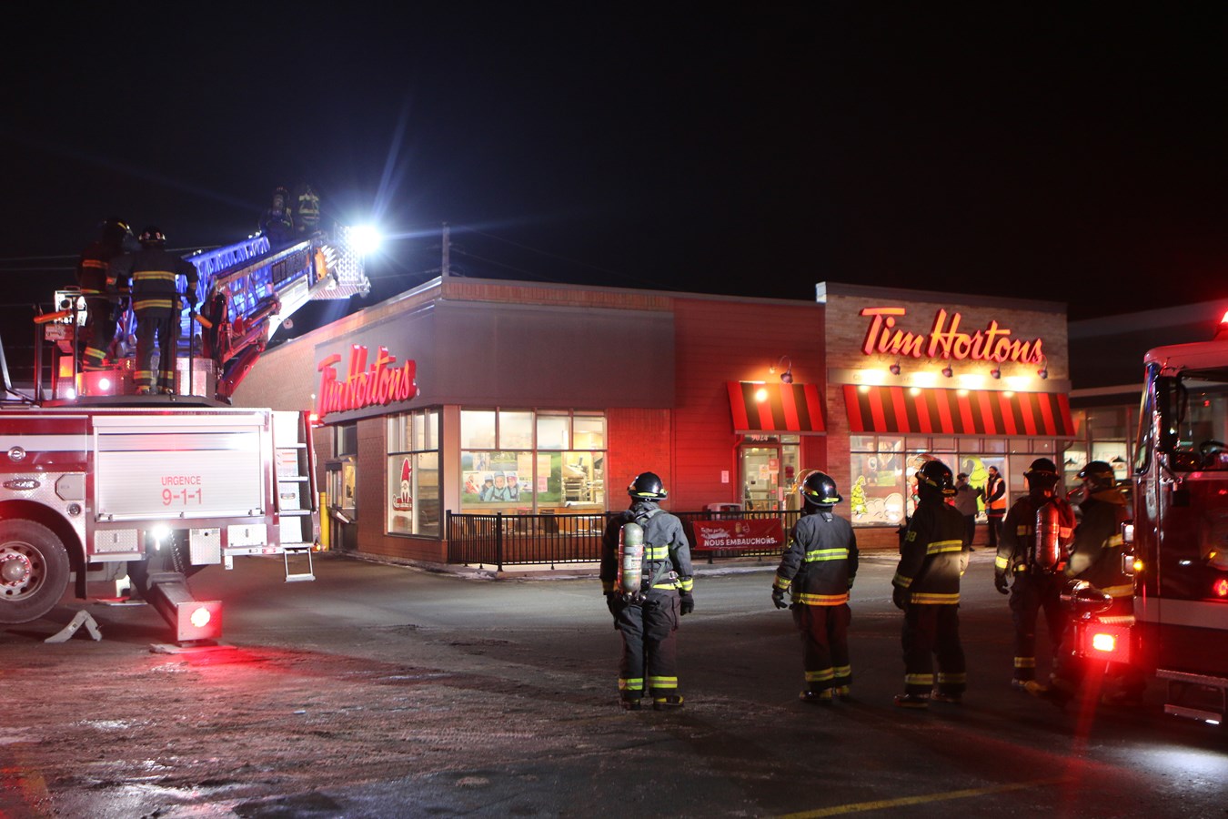 Intervention mineure des pompiers chez Tim Hortons hier soir