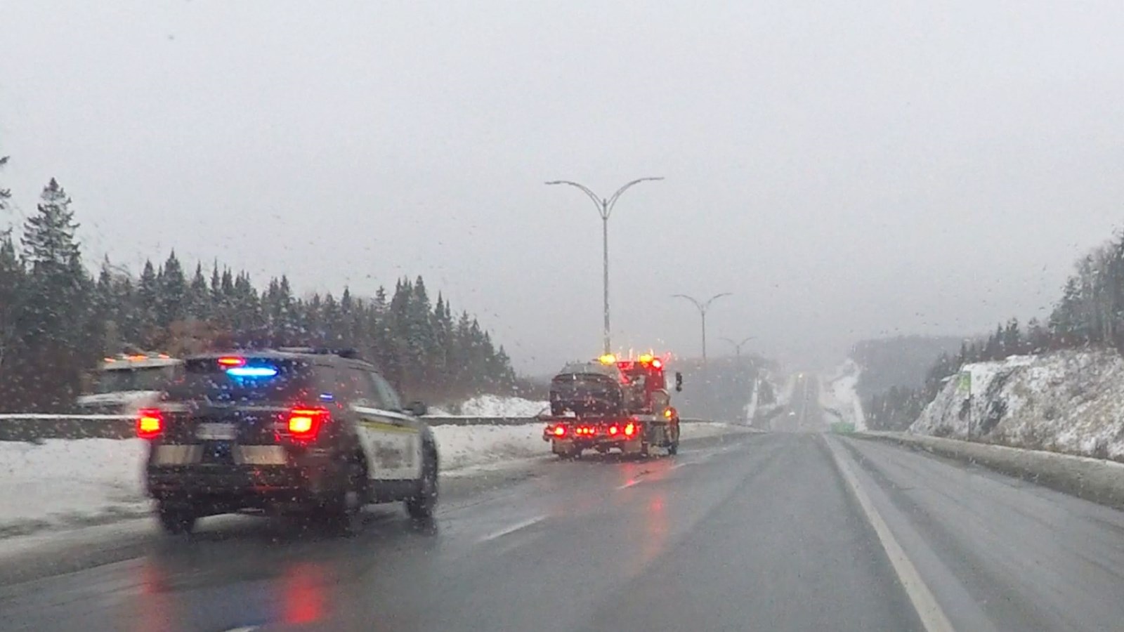 Collision sur l'autoroute 73 ce matin