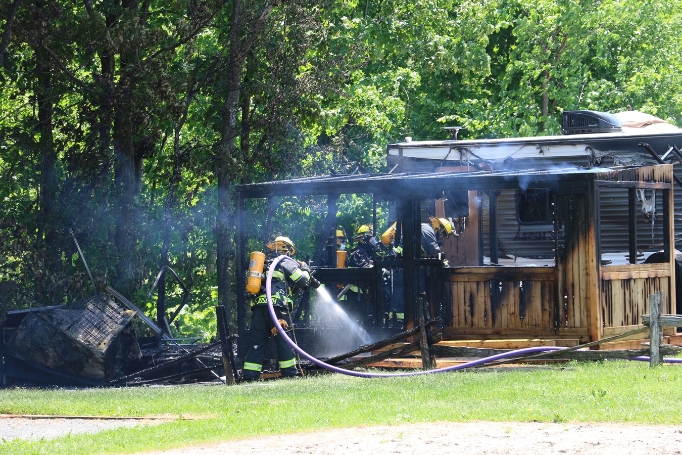 Feu de remise au Camping Saint-Joseph