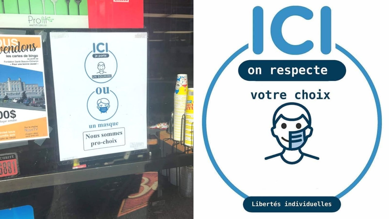 Port du masque dans les commerces: un mouvement du libre choix en Beauce