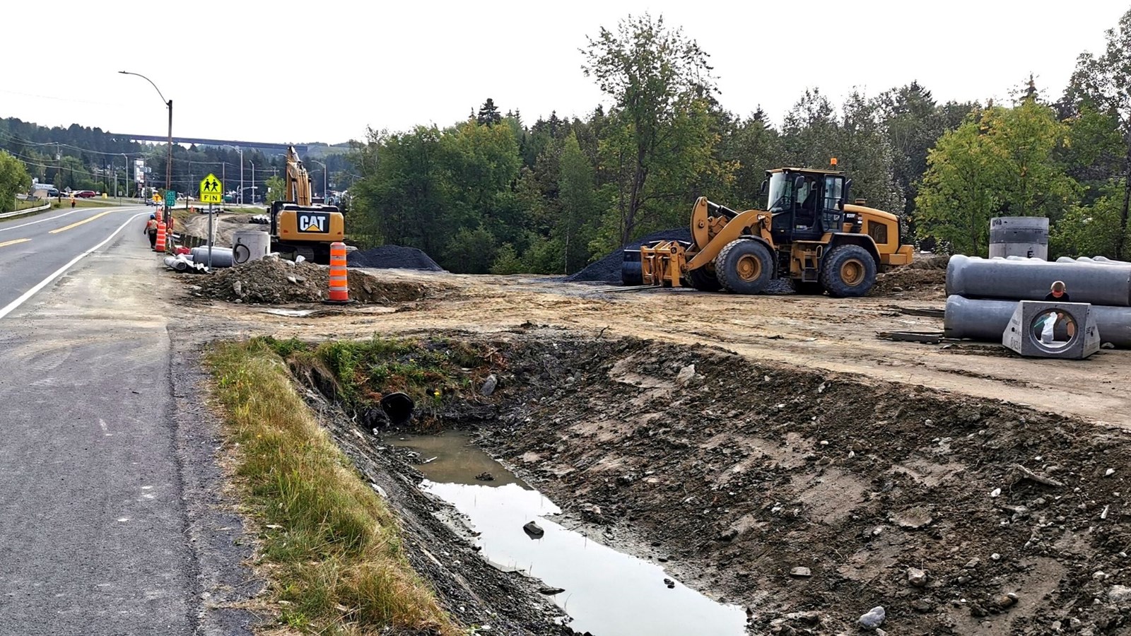 Nouveau tronçon de piste cyclable en construction