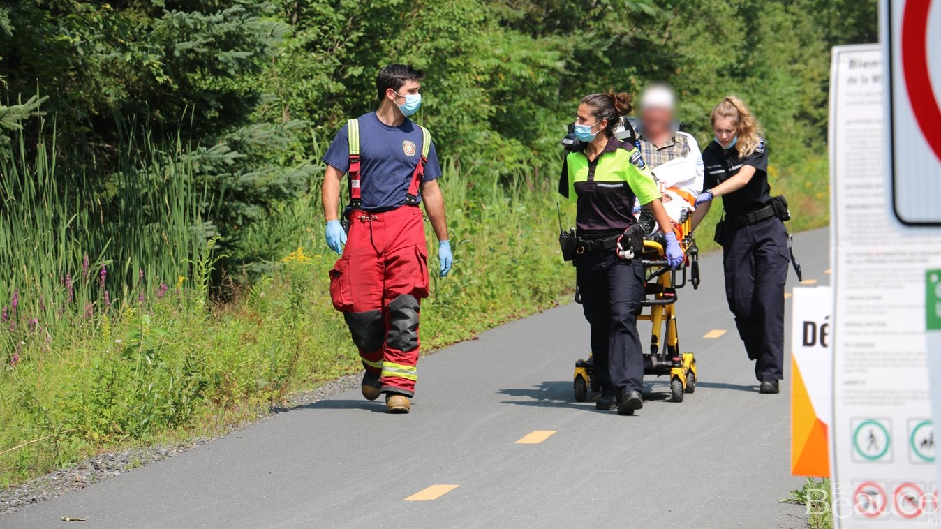 Chute en vélo à Beauceville