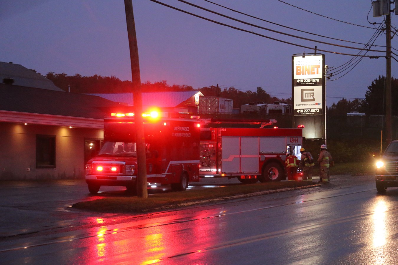 Feu d'origine électrique chez Construction Binet à Saint-Benoît-Labre