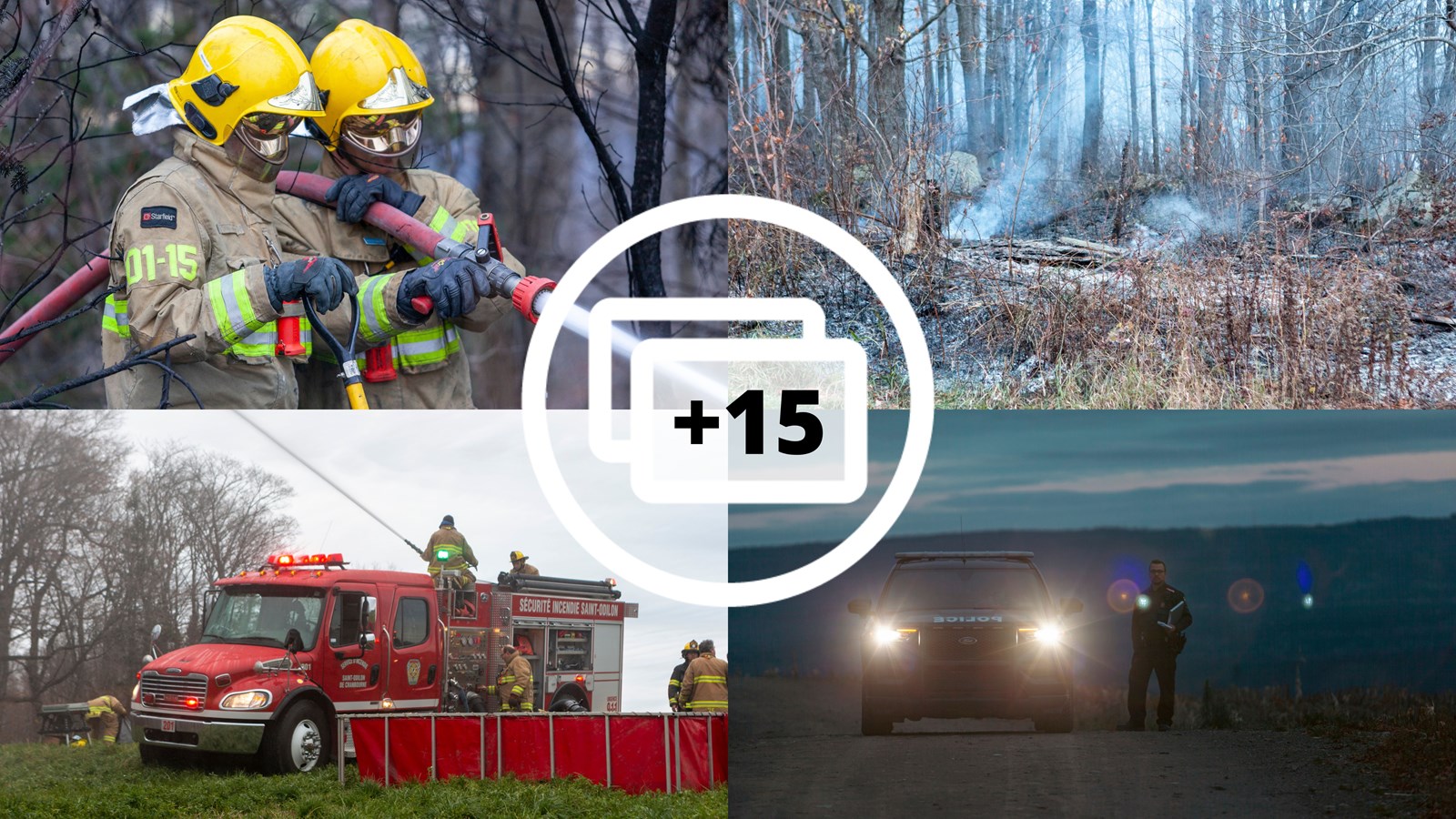 Feu de forêt à Saint-Odilon-de-Cranbourne